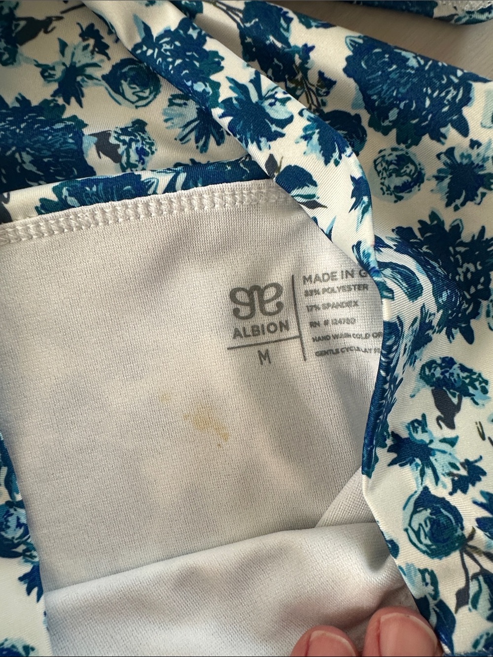 Albion Blue Floral Tie-Front Crop Top - Picture 3 of 4